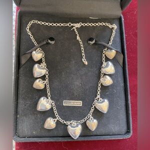 Sterling Silver New Puffy Hearts Necklace. 18” to 20” length